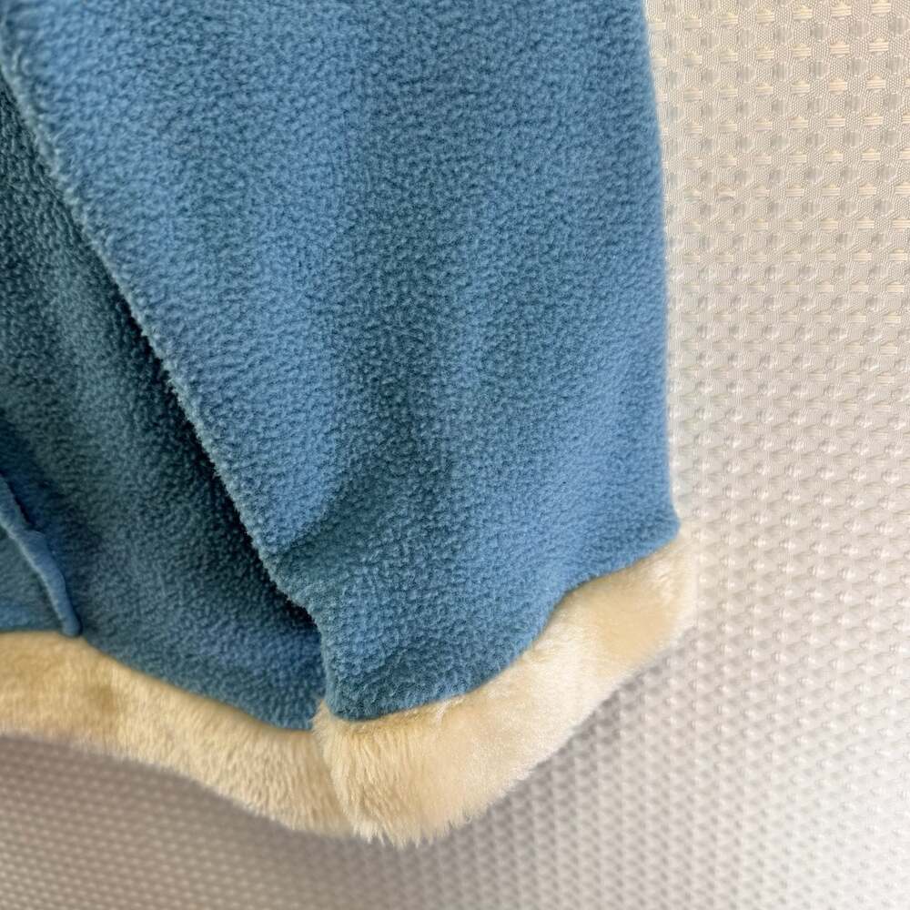 Airport Women's Light Blue Fleece Full Zip Hoodie with Pom Poms (Large) - Picture 7 of 8